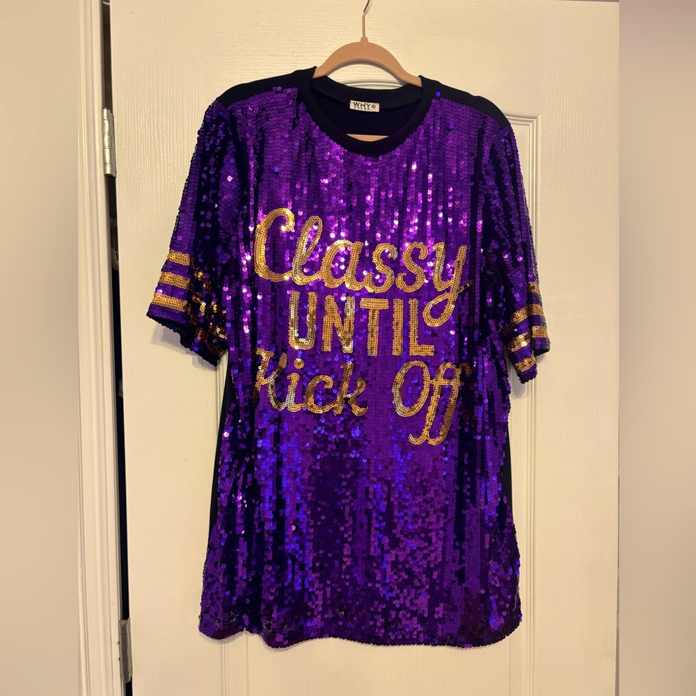 Full sequin “Classy Until Kickoff” dress